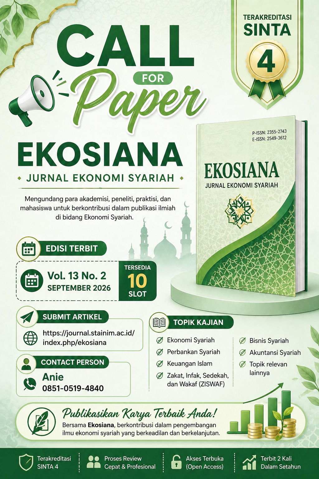 					View Vol. 13 No. 2 (2026): Ekosiana : Jurnal Ekonomi Syariah (IN PROGRESS)
				